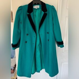 Elegant Teal Double-Breasted Coat